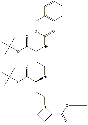 (2S,3'S,3”S)-N-[3-[3-tert-Butoxycarbonyl-3-benzyloxycarbonylaMino(propylaMino)]-3-tert-butoxycarbonylpropyl]azetidine-2-carboxylic Acid tert-Butyl Ester 结构式