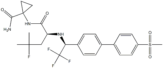 1-((S)-4-氟-4-甲基-2-(((S)-2,2,2-三氟-1-(4'-(甲基磺酰基)-[1,1'-联苯]-吡啶-4-基)乙基)氨基)戊酰胺)环丙烷甲 结构式