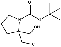2-(氯甲基)-2-(羟甲基)吡咯烷-1-羧酸叔丁酯 结构式