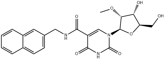 5-Naphthyl-beta-MethylaMinocarbony-2'-O-Methyl-uridine 结构式