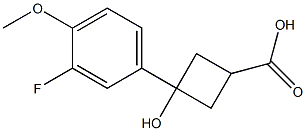 3-(3-Fluoro-4-Methoxy-phenyl)-3-hydroxy-cyclobutanecarboxylic acid 结构式