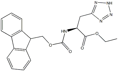 (S)-2-((((9H-芴-9-基)甲氧基)羰基)氨基)-3-(2H-四唑-5-基)丙酸乙酯 结构式