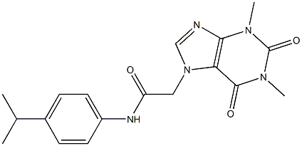 2-(1,3-DIMETHYL-2,6-DIOXO-1,2,3,6-TETRAHYDROPURIN-7-YL)-N-(4-ISOPROPYLPHENYL)ACETAMIDE 结构式