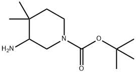 TERT-BUTYL 3-AMINO-4,4-DIMETHYLPIPERIDINE-1-CARBOXYLATE 结构式