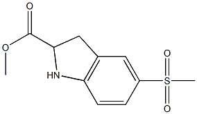 5-Methanesulfonyl-2,3-dihydro-1H-indole-2-carboxylic acid Methyl ester 结构式