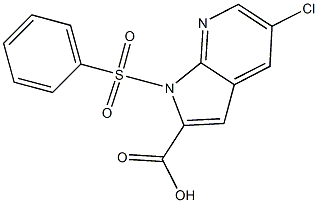 5-chloro-1-(phenylsulfonyl)-1H-pyrrolo[2,3-b]pyridine-2-carboxylic acid 结构式