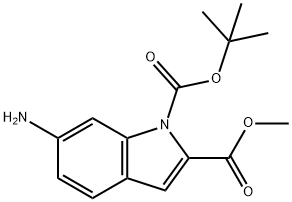 1-BOC-6-氨基-吲哚-2-甲酸甲酯 结构式