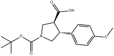 (3S,4R)-1-(TERT-BUTOXYCARBONYL)-4-(4-METHOXYPHENYL)PYRROLIDINE-3-CARBOXYLIC ACID 结构式