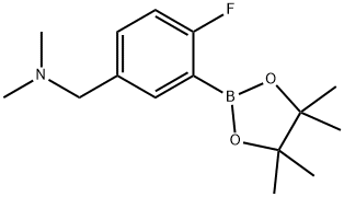 1-(4-Fluoro-3-(4,4,5,5-tetramethyl-1,3,2-dioxaborolan-2-yl)phenyl)-N,N-dimethylmethanamine 结构式