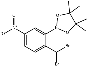 2-(2-Dibromomethyl-5-nitrophenyl)-4,4,5,5-tetramethyl-1,3,2-dioxaborolane 结构式