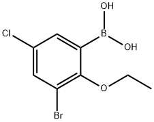 3-溴-5-氯-2-乙氧基苯基硼酸 结构式