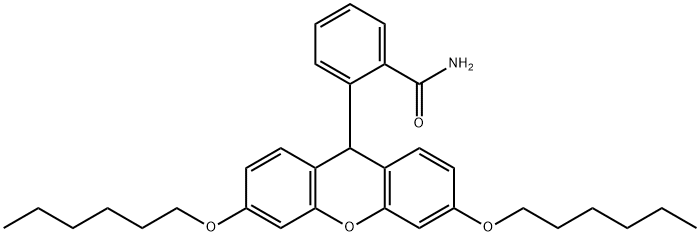 2-(3,6-二正己基氧基占吨-9-基)苯甲酰胺 结构式