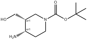顺式-1-BOC-4-氨基-3-哌啶甲醇 结构式