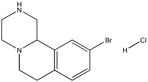 10-broMo-2,3,4,6,7,11b-hexahydro-1H-pyrazino[2,1-a]isoquinoline hydrochloride 结构式