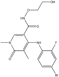 4-((4-broMo-2-fluorophenyl)aMino)-N-(2-hydroxyethoxy)-1,5-diMethyl-6-oxo-1,6-dihydropyridine-3-carboxaMide 结构式