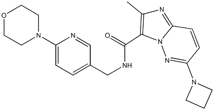 6-(azetidin-1-yl)-2-Methyl-N-((6-Morpholinopyridin-3-yl)Methyl)iMidazo[1,2-b]pyridazine-3-carboxaMide 结构式
