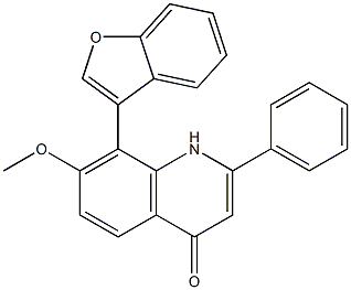 8-(benzofuran-3-yl)-7-Methoxy-2-phenylquinolin-4(1H)-one 结构式