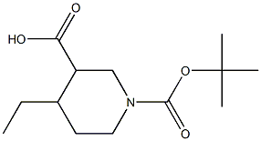 1-Boc-4-ethyl-5-piperidinecarboxylic acid 结构式