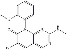 6-broMo-8-(2-Methoxyphenyl)-2-(MethylaMino)pyrido[2,3-d]pyriMidin-7(8H)-one 结构式