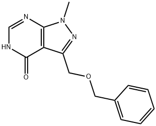 3-((benzyloxy)Methyl)-1-Methyl-1H-pyrazolo[3,4-d]pyriMidin-4-ol 结构式