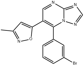 5-(7-(3-broMophenyl)-[1,2,4]triazolo[1,5-a]pyriMidin-6-yl)-3-Methylisoxazole 结构式