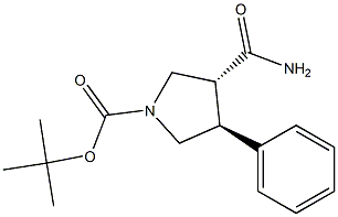 Trans-tert-butyl 3-carbaMoyl-4-phenylpyrrolidine-1-carboxylate 结构式