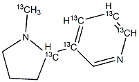 DL-Nicotine-13C6 结构式