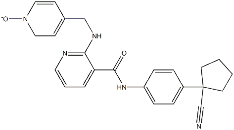 N-[4-(1-Cyanocyclopentyl)phenyl]-2-[[(1-oxido-4-pyridinyl)Methyl]aMino]-3-pyridinecarboxaMide 结构式
