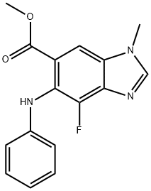 4-氟-1-甲基-5-(苯基氨基)-1H-苯并[D]咪唑-6-羧酸甲酯 结构式