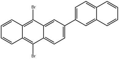 9,10-二溴-2-(2-萘基)蒽 结构式