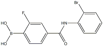 4-(2-溴苯基氨基甲酰)-2-氟苯硼酸,97% 结构式