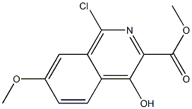 Methyl 1-chloro-4-hydroxy-7-Methoxyisoquinoline-3-carboxylate 结构式