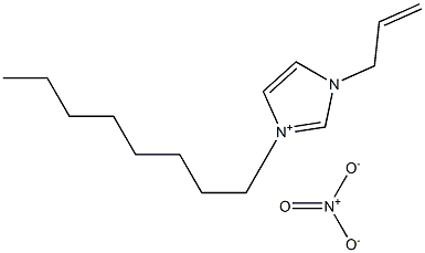 1-烯丙基-3-辛基咪唑硝酸盐 结构式