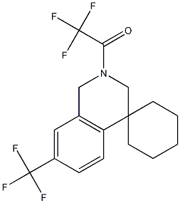 2,2,2-trifluoro-1-(7'-(trifluoroMethyl)-1'H-spiro[cyclohexane-1,4'-isoquinoline]-2'(3'H)-yl)ethanone 结构式