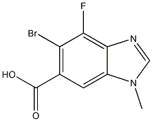 6-broMo-7-fluoro-3-Methyl-3H-benzo[d]iMidazole-5-carboxylic acid 结构式