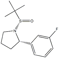 (S)-1-((S)-tert-butylsulfinyl)-2-(3-fluorophenyl)pyrrolidine 结构式