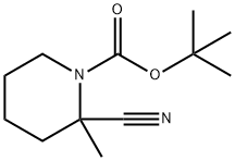 2-氰基-2-甲基哌啶-1-羧酸叔丁酯 结构式