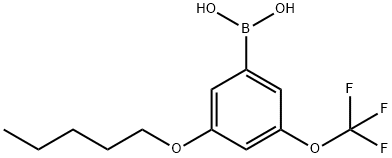 3-(Pentyloxy)-5-(trifluoromethoxy)phenylboronic acid 结构式