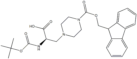(R)-1-FMOC-4-(2-BOC-AMINO-2-CARBOXYETHYL)PIPERAZINE 结构式