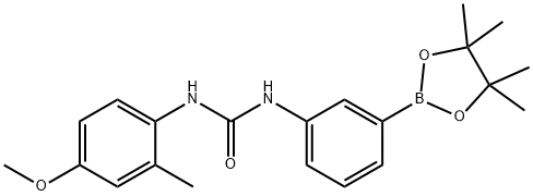 1-(4-Methoxy-2-methylphenyl)-3-[3-(tetramethyl-1,3,2-dioxaborolan-2-yl)phenyl]urea 结构式