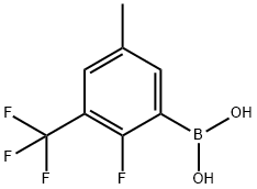 2-fluoro-5-methyl-3-(trifluoromethyl)phenylboronic acid 结构式