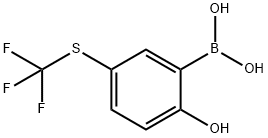 2-Hydroxy-5-[(trifluoromethyl)sulfanyl]phenylboronic acid 结构式