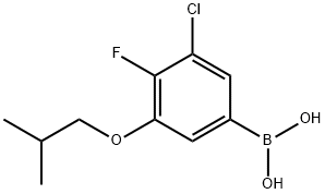 3-Chloro-4-fluoro-5-(2-methylpropoxy)phenylboronic acid 结构式