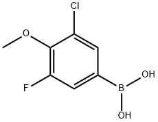 3-Chloro-5-fluoro-4-methoxyphenylboronic acid 结构式