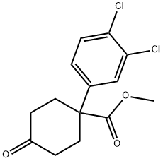 1-(3,4-二氯苯基)-4-氧代环己烷甲酸甲酯 结构式