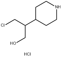 3-chloro-2-(piperidin-4-yl)propan-1-ol hydrochloride 结构式