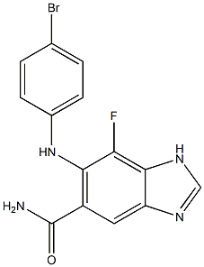 6-(4-broMophenylaMino)-7-fluoro-1H-benzo[d]iMidazole-5-carboxaMide 结构式