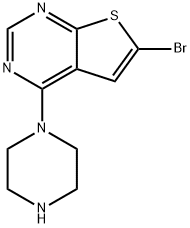 6-broMo-4-(piperazin-1-yl)thieno[2,3-d]pyriMidine 结构式