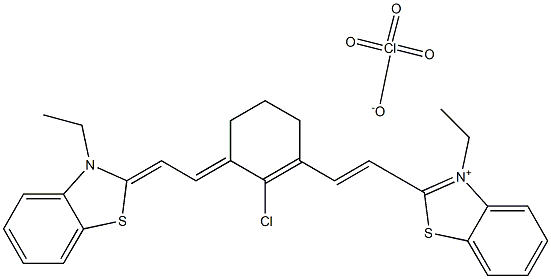 2-[2-[2-Chloro-3-[2-(3-ethyl-3H-benzthiazol-2-ylidene)-ethylidene]-1-cyclohexen-1-yl]ethenyl]-3-ethyl-benzthiazolium perchlorate 结构式