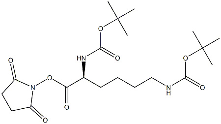 (S)-2,5-dioxopyrrolidin-1-yl 2,6-bis((tert-butoxycarbonyl)aMino)hexanoate 结构式